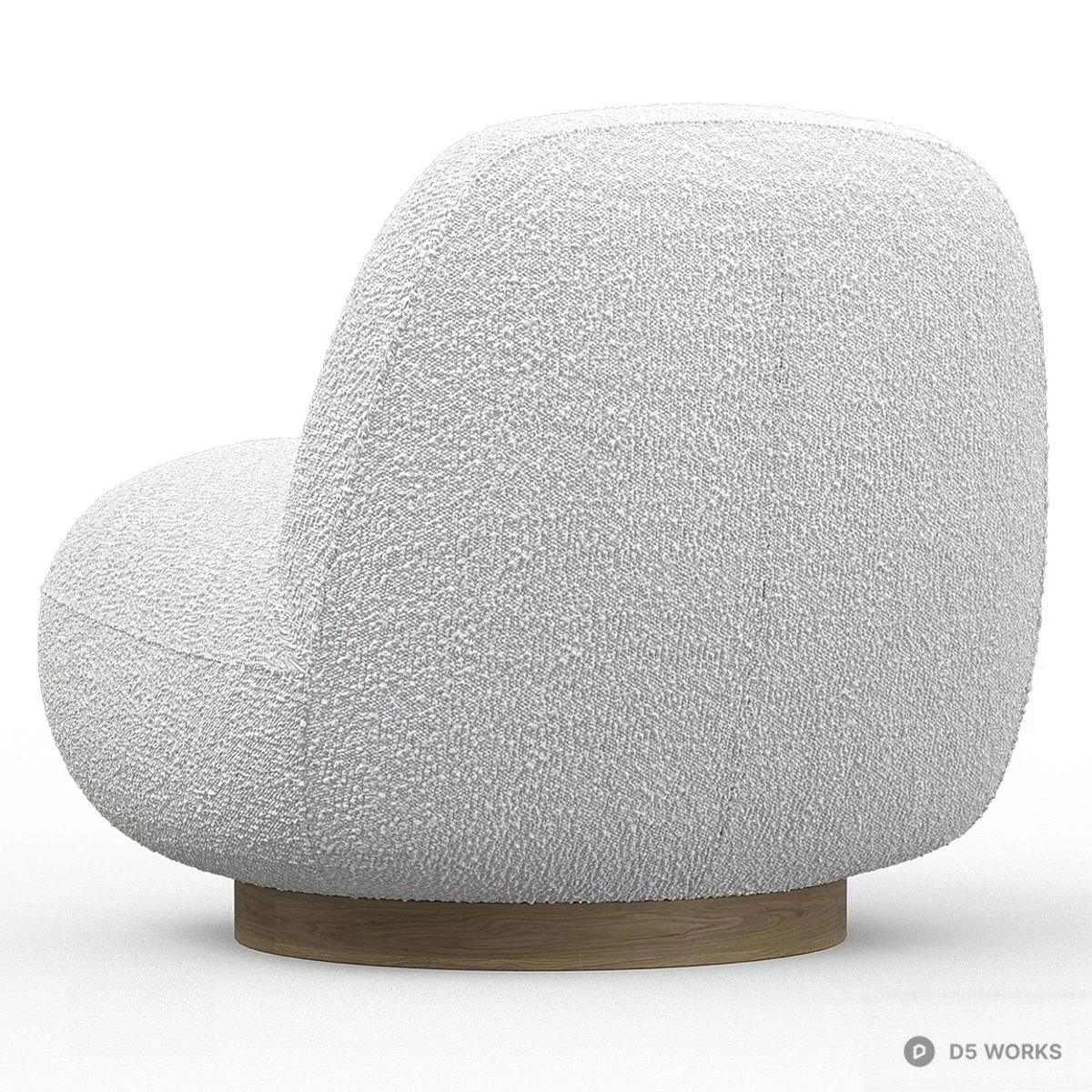 Textured Upholstered Swivel Lounge Chair 3d model thumbnail 3