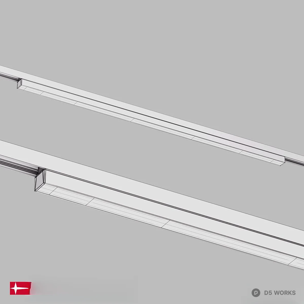 Minimalist Linear Light 3d model thumbnail 3