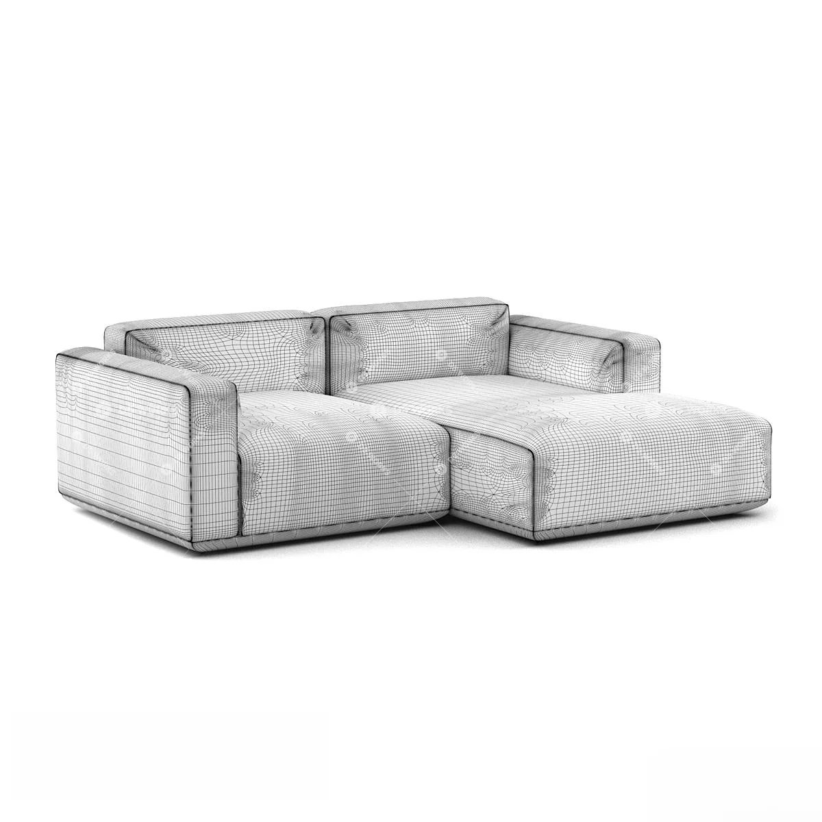 Contemporary Two-seater Sofa 3d model thumbnail 3