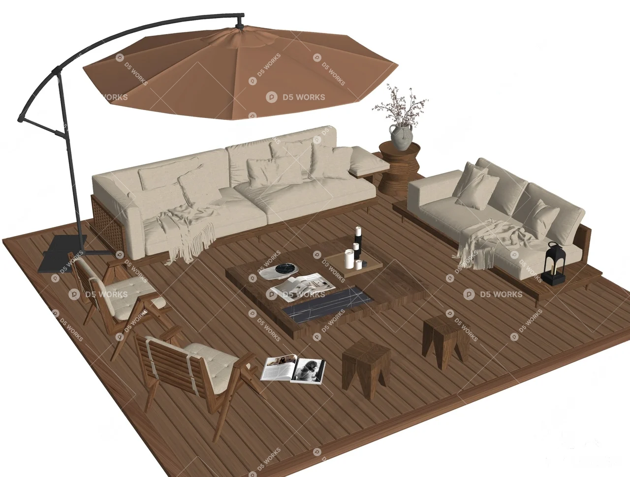 Outdoor Sofa 3d model thumbnail 2
