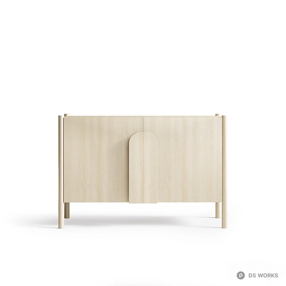 Minimalist Black Wood TV Cabinet 3d model thumbnail 3