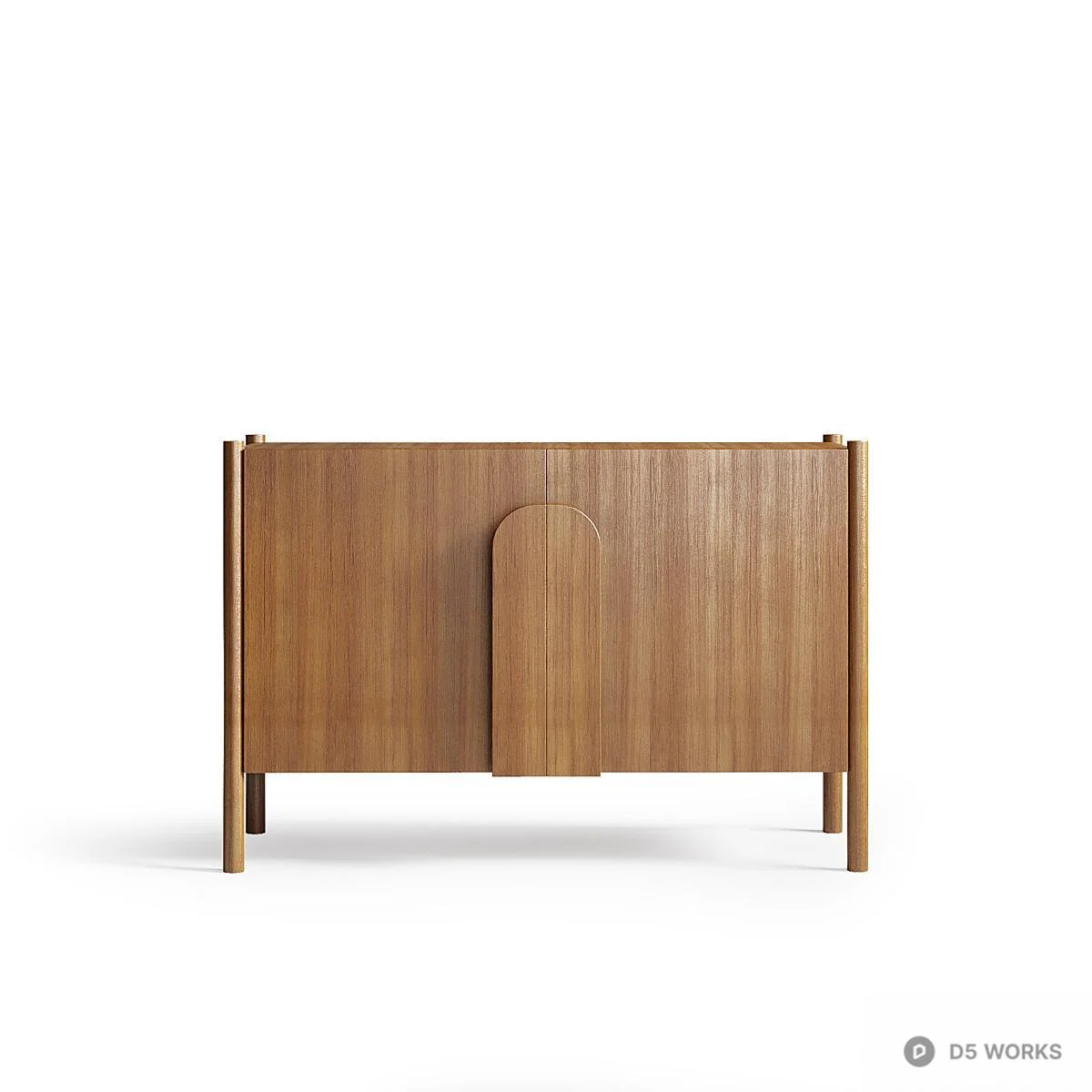 Minimalist Black Wood TV Cabinet 3d model thumbnail 4