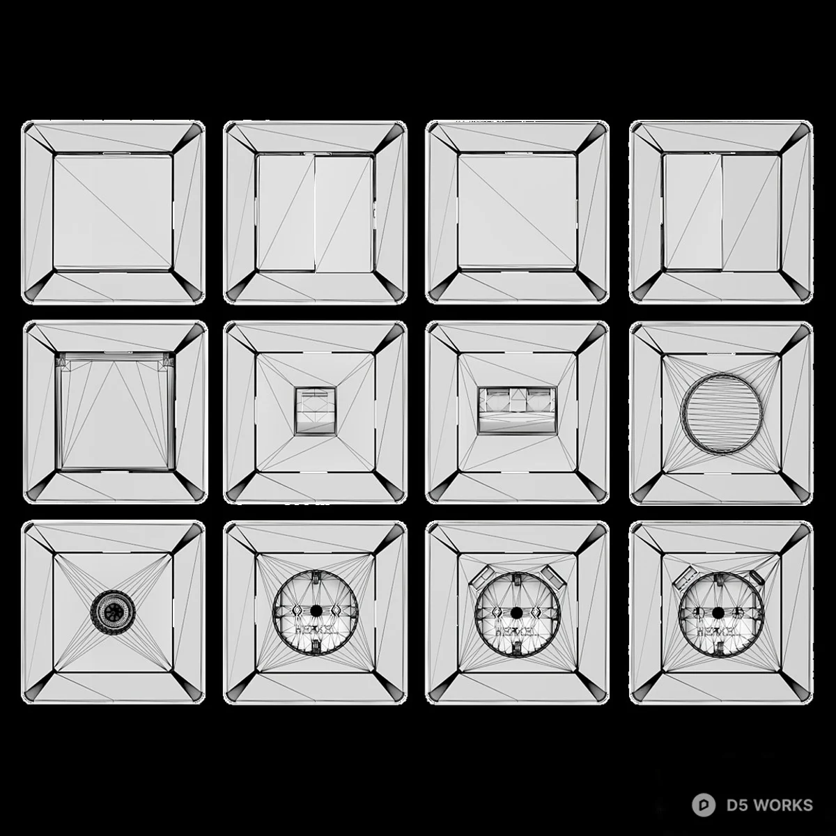 Black Glass Switch And Socket Panel Set 3d model thumbnail 2
