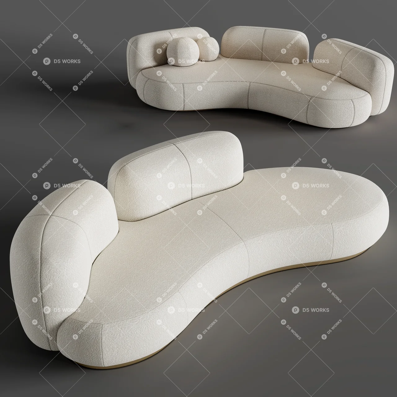 Irregular-shaped Sofa 3d model - Image 1