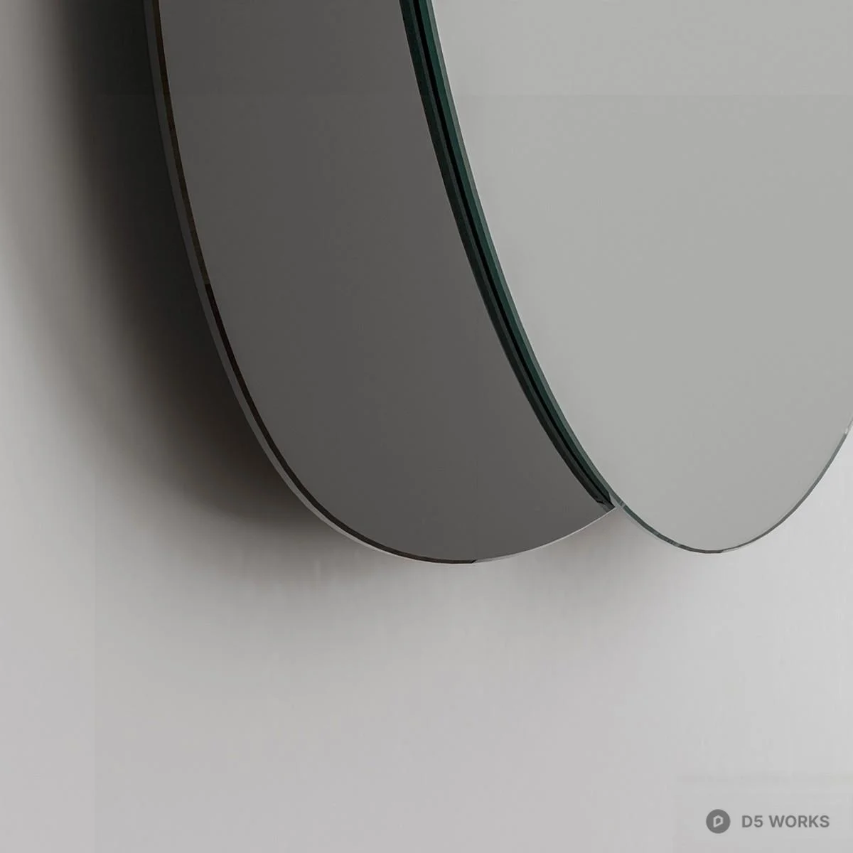 Organic Shape Decorative Mirror 3d model thumbnail 2