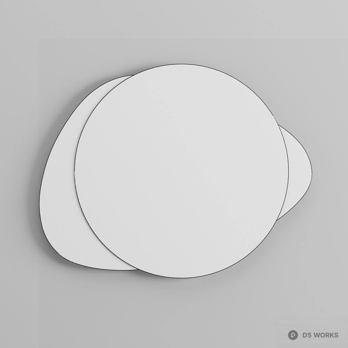 Organic Shape Decorative Mirror 3d model thumbnail 3