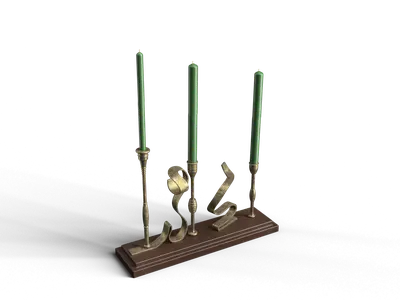 Modern Retro Candle & Holder