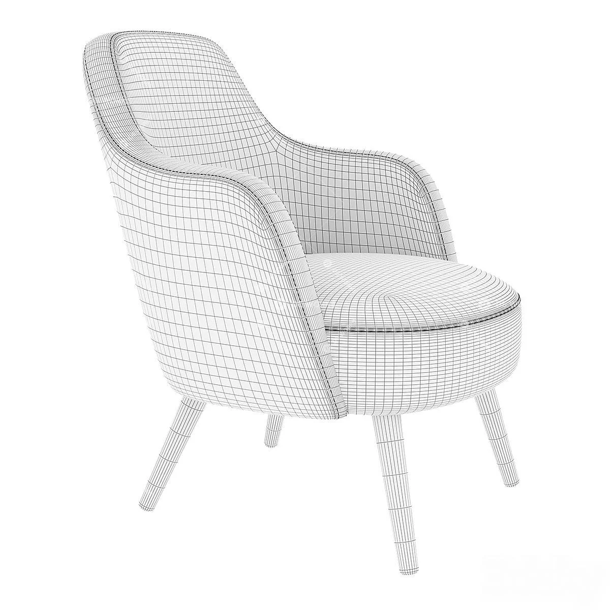 Mid-Century Modern Armchair 3d model thumbnail 2