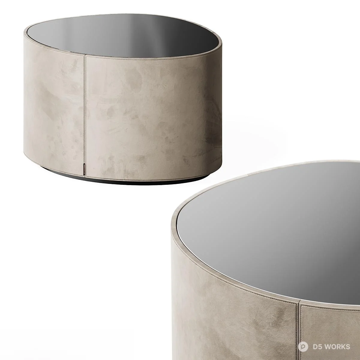 Minimalist Round Coffee Table Set 3d model thumbnail 2