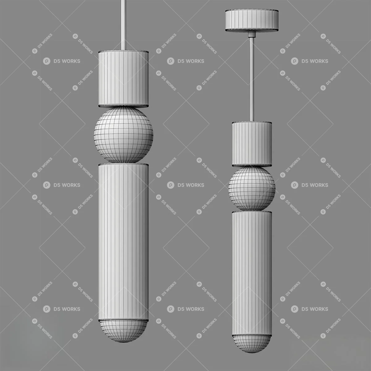 Modern Pendant Light 3d model thumbnail 2