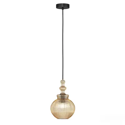 Ribbed Glass Pendant Lamp 3d model