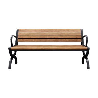 Outdoor Wooden Bench 08 3d model