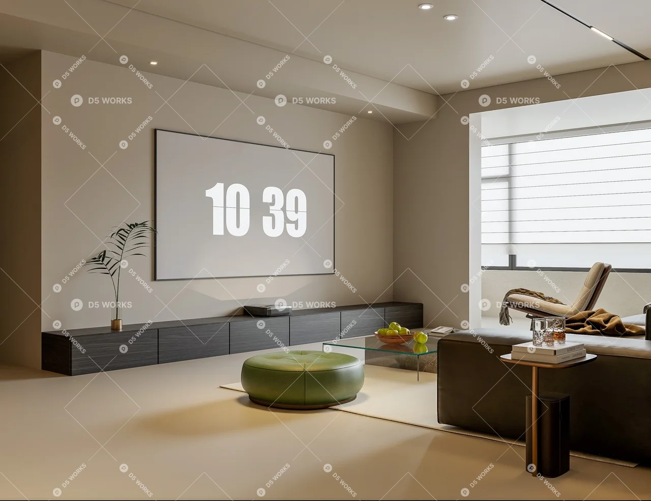 Modern Home Living Room 3d model thumbnail 2