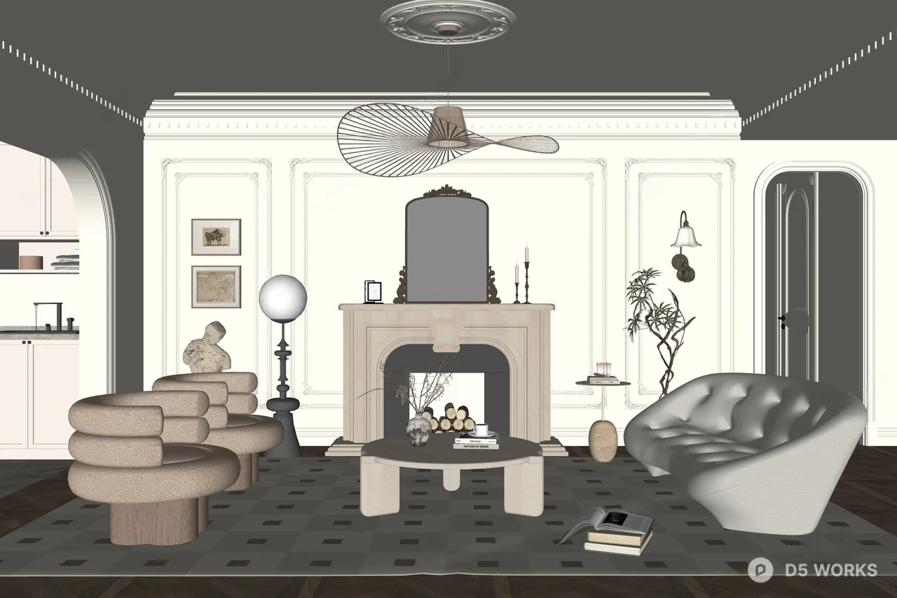 Minimalist Bedroom with Ambient Lighting 3d model thumbnail 2
