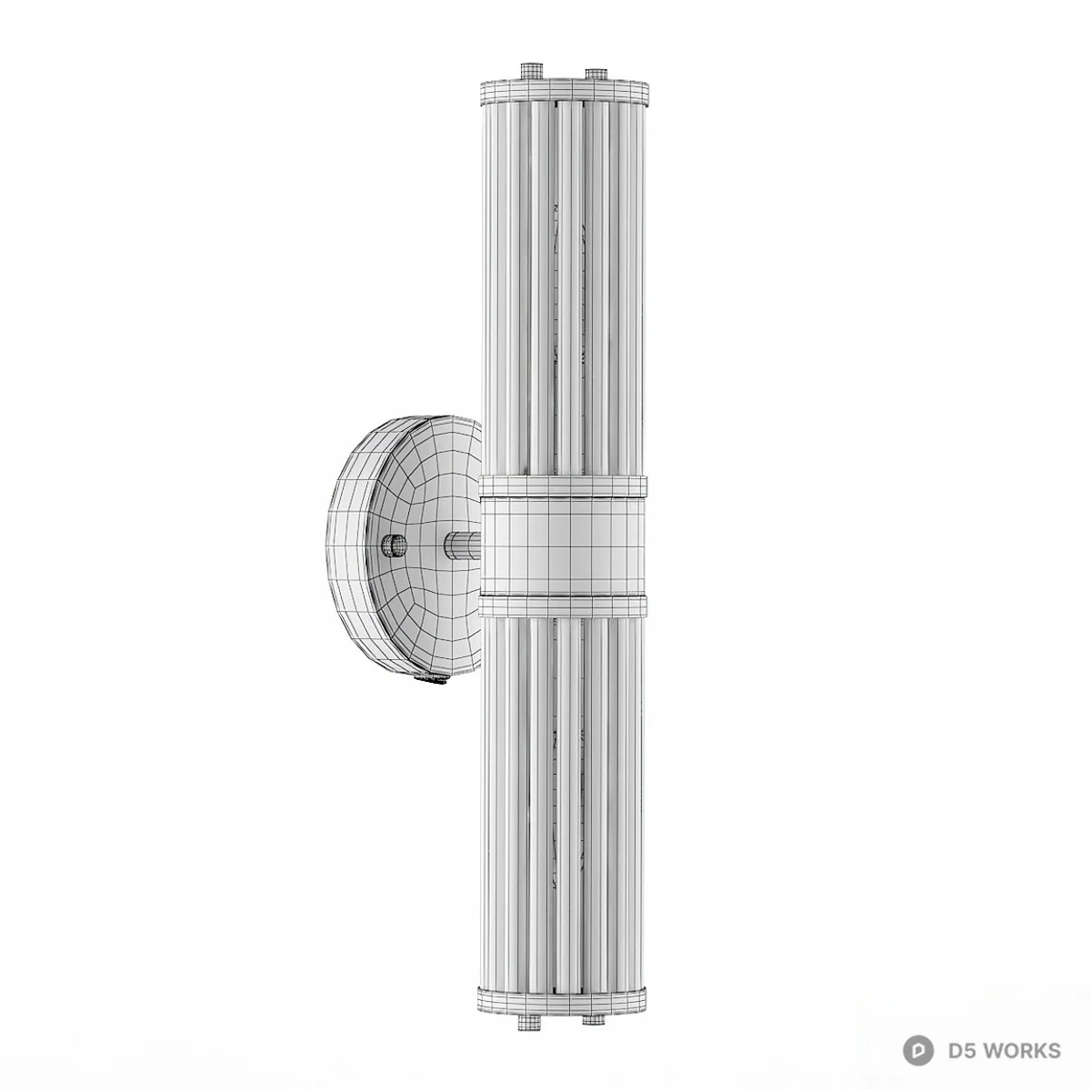 Brass And Glass Modern Wall Lamp 3d model thumbnail 2