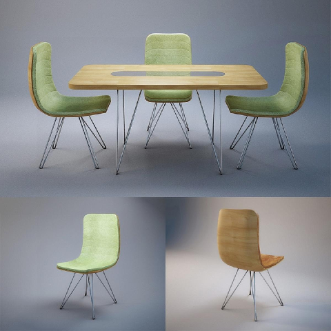 Modern Dining Table & Chairs Set