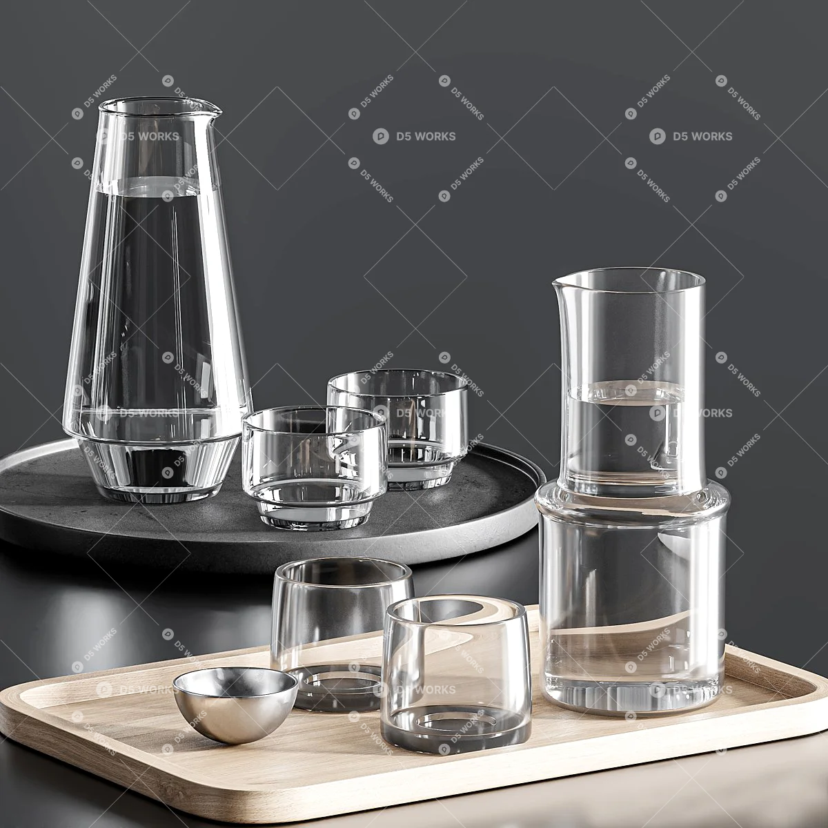 Tea Set 3d model thumbnail 3