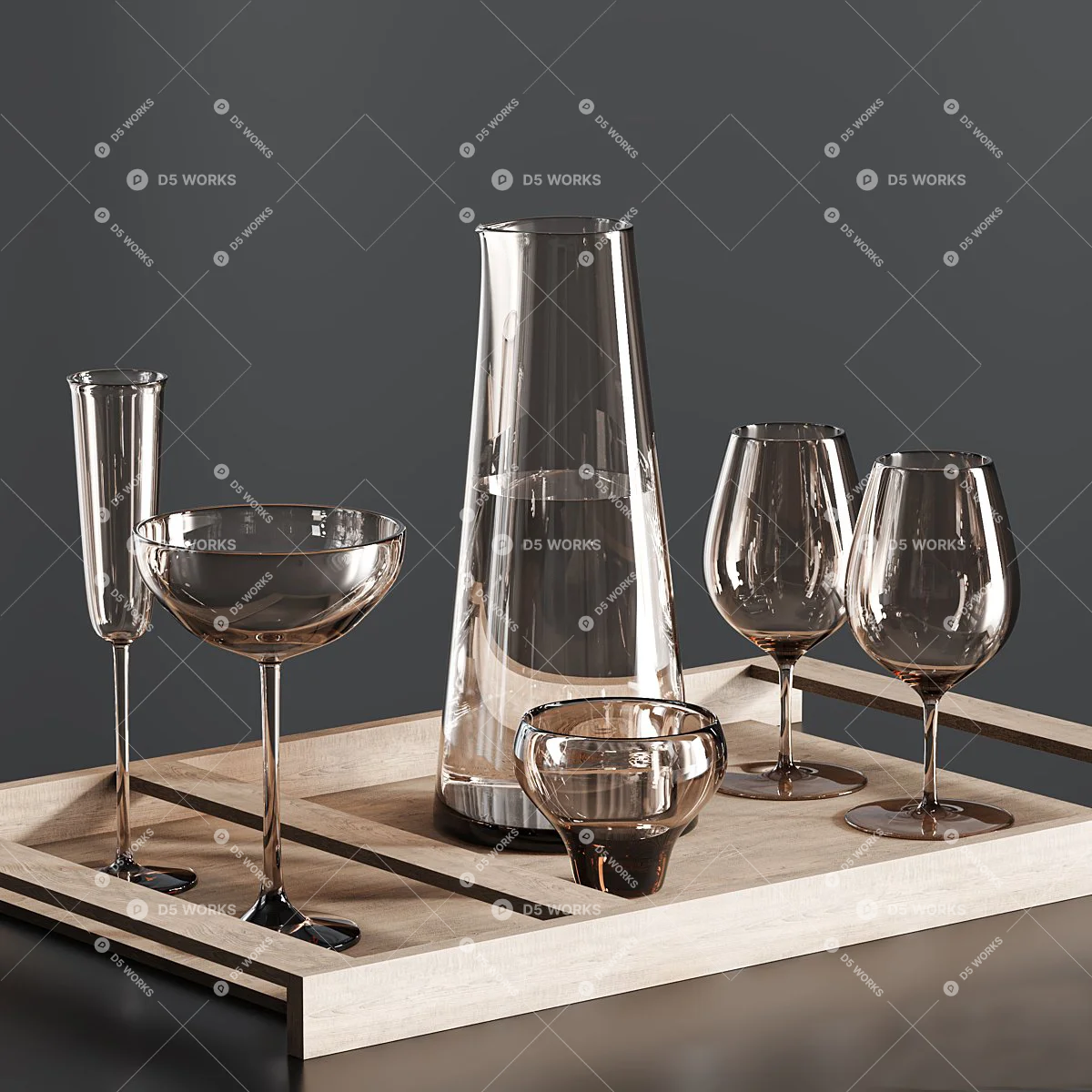 Tea Set 3d model thumbnail 2