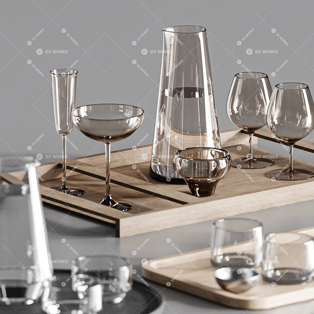 Tea Set 3d model thumbnail 4