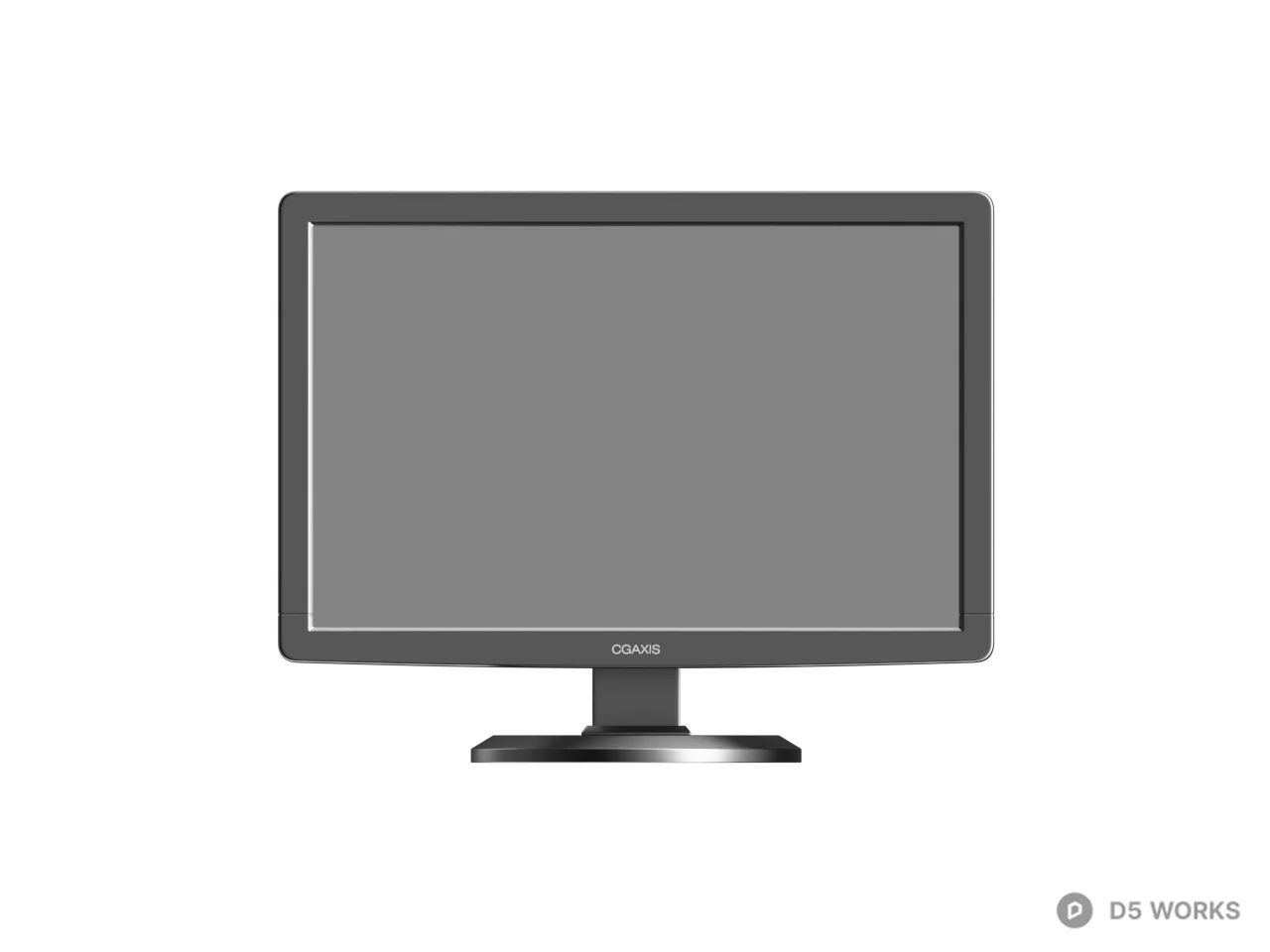 Silver Frame Monitor With Stand 3d model thumbnail 2