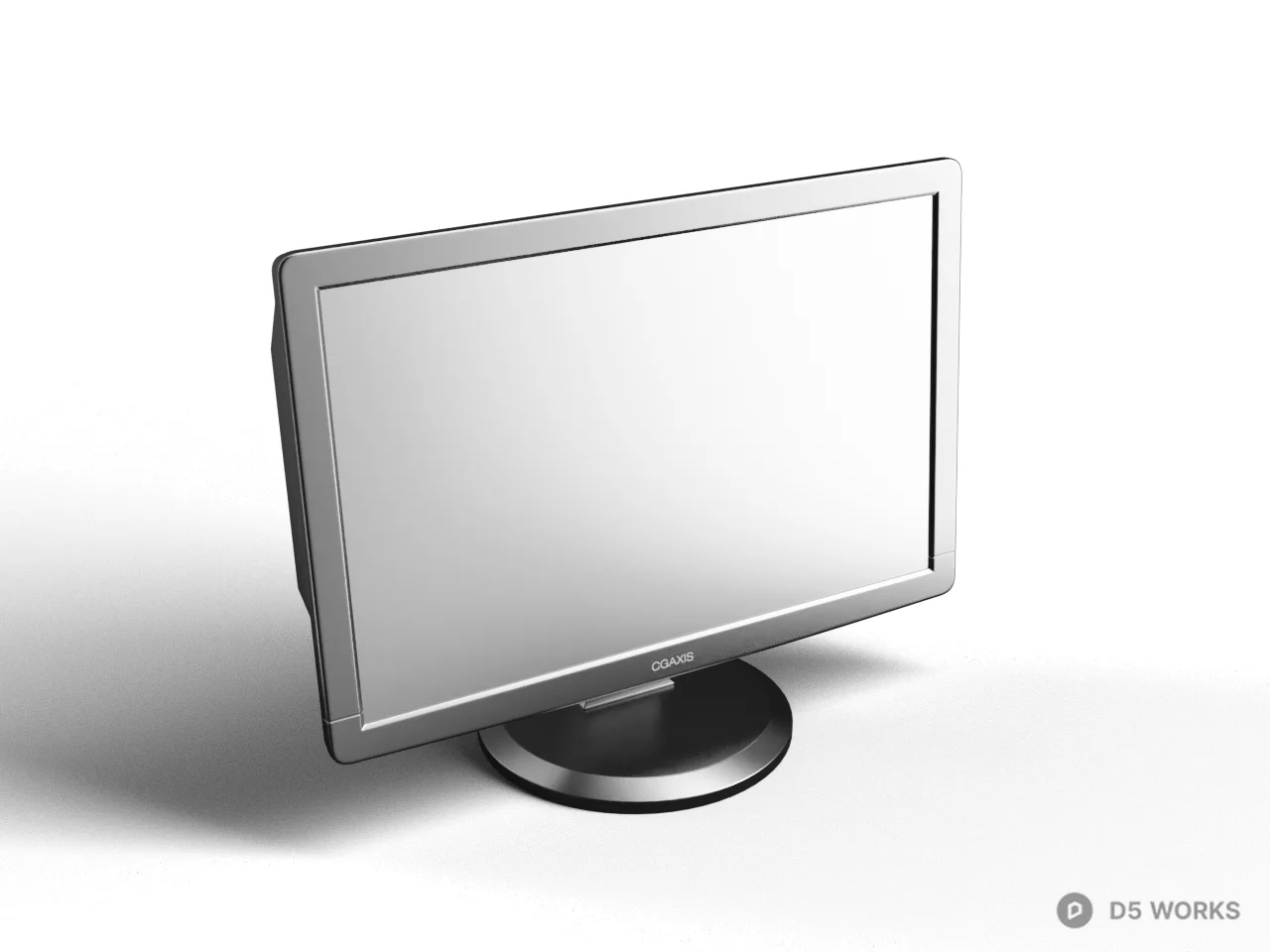 Silver Frame Monitor With Stand 3d model - Image 1