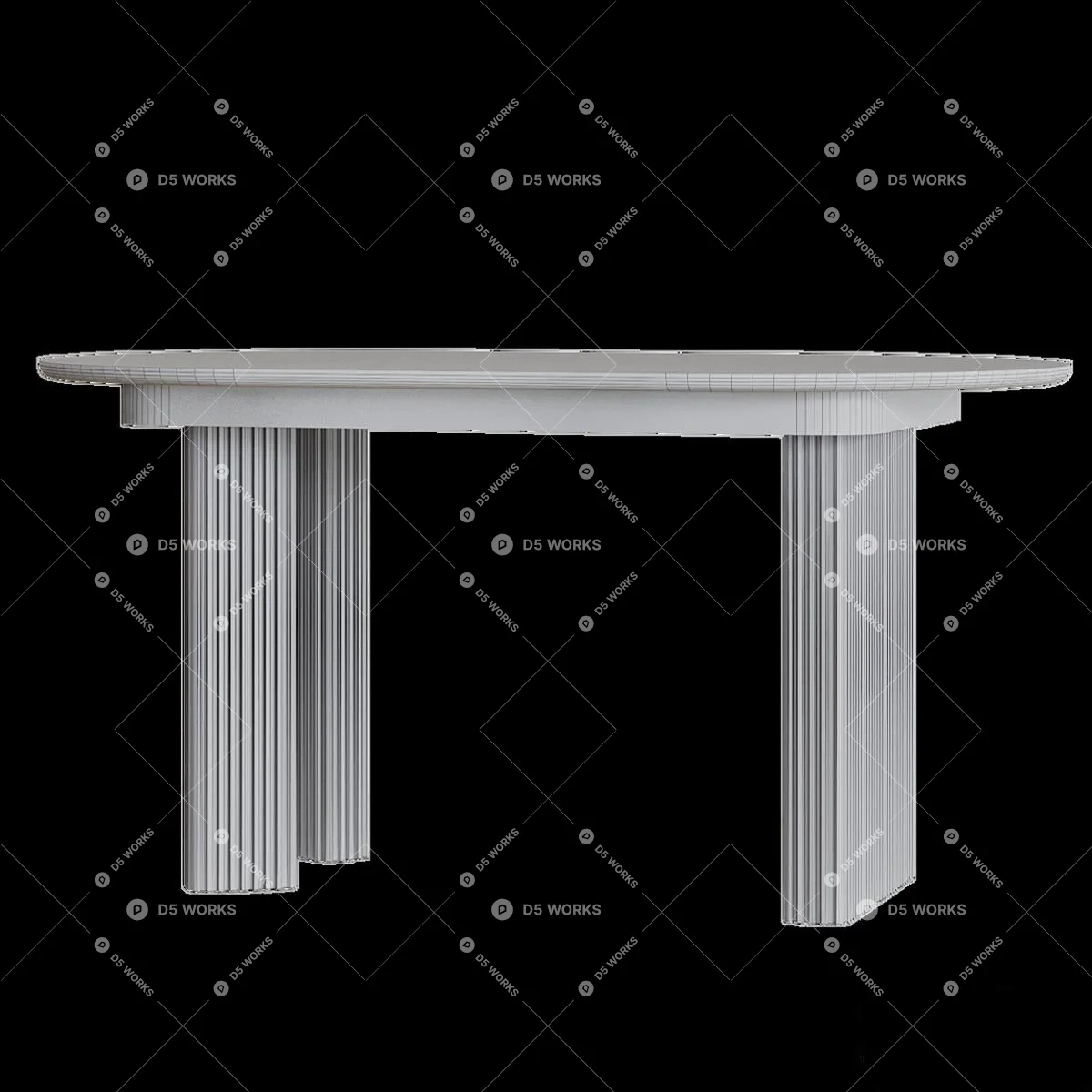 Mid-Century Modern Dining Table 3d model thumbnail 5