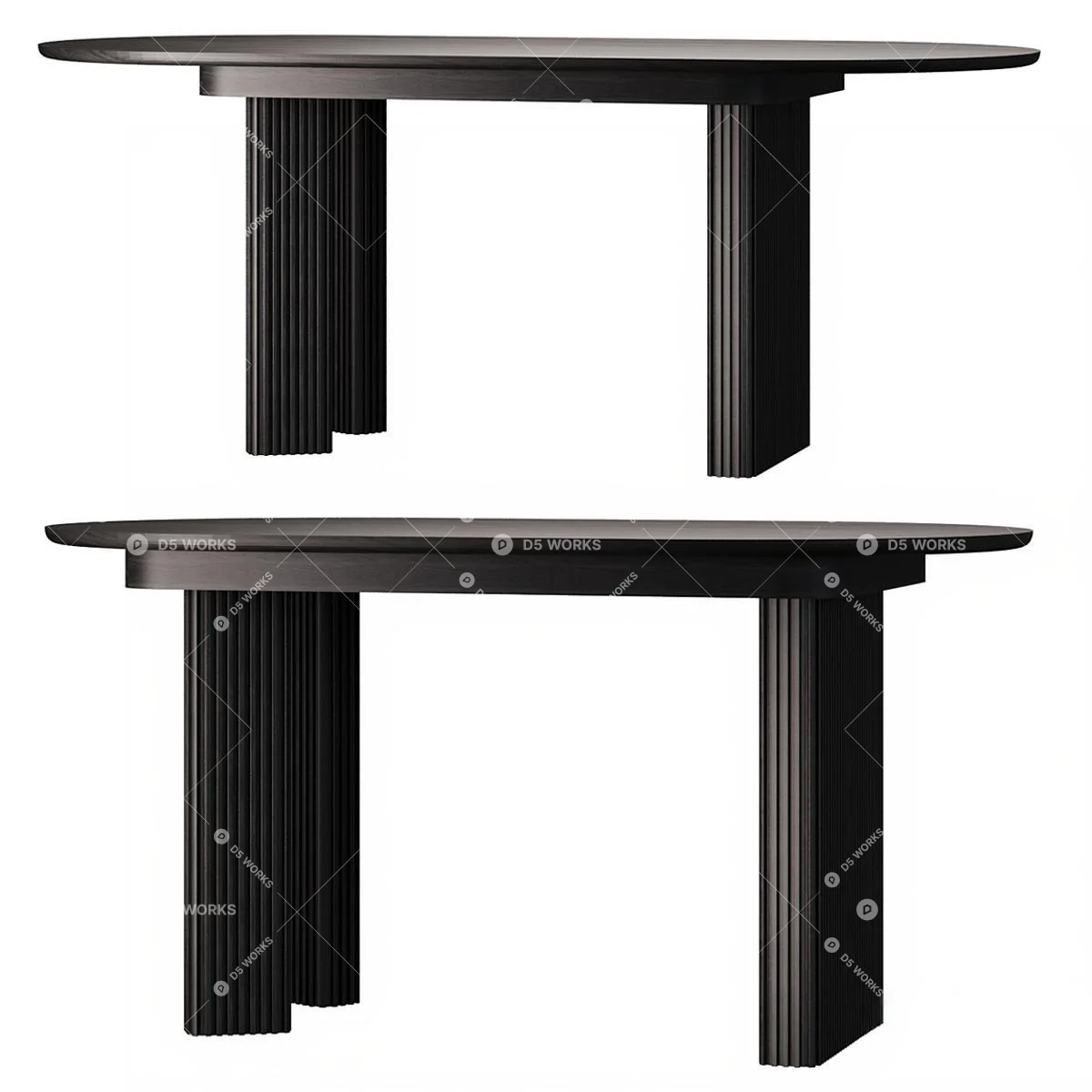 Mid-Century Modern Dining Table 3d model thumbnail 4