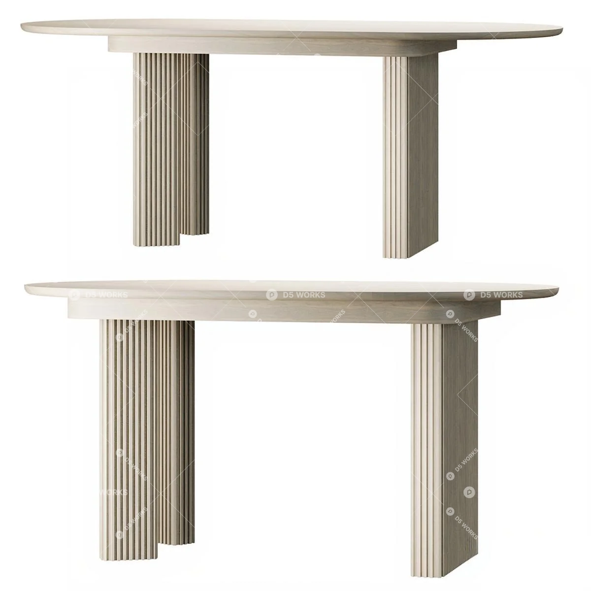 Mid-Century Modern Dining Table 3d model thumbnail 3