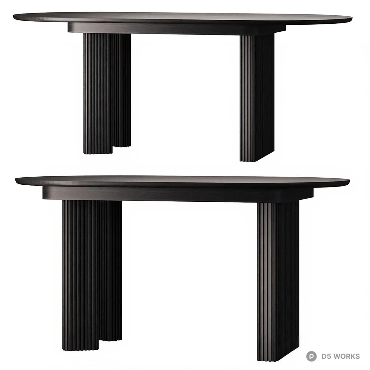 Fluted Leg Dining Table 3d model thumbnail 4