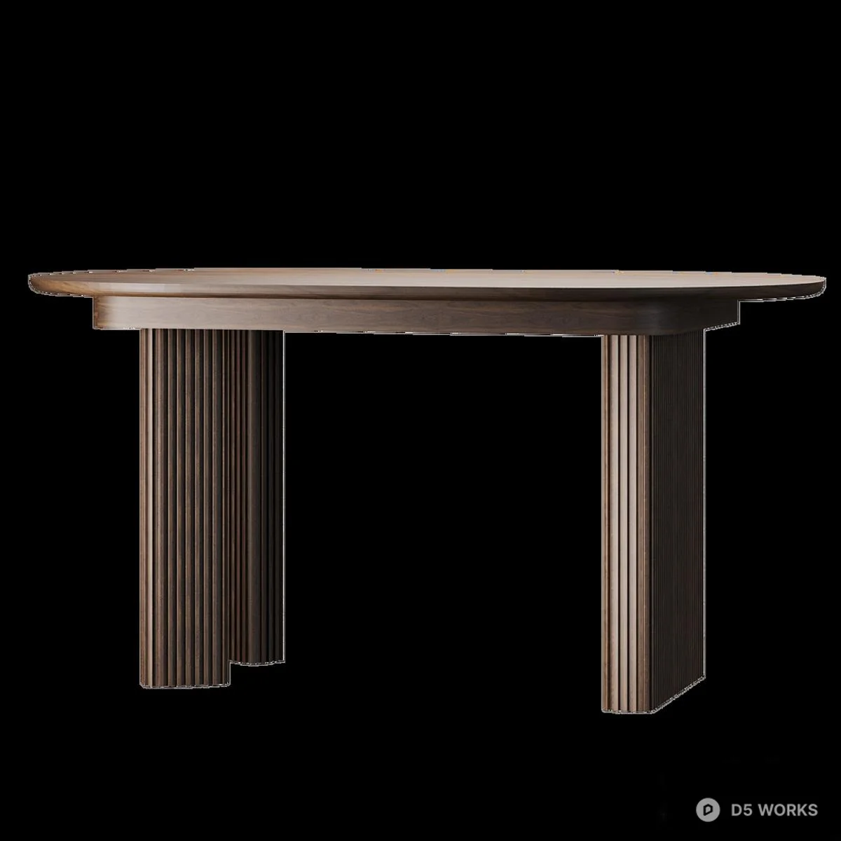 Fluted Leg Dining Table 3d model - Image 1
