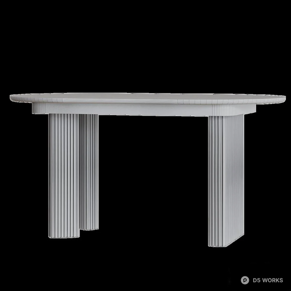 Fluted Leg Dining Table 3d model thumbnail 5
