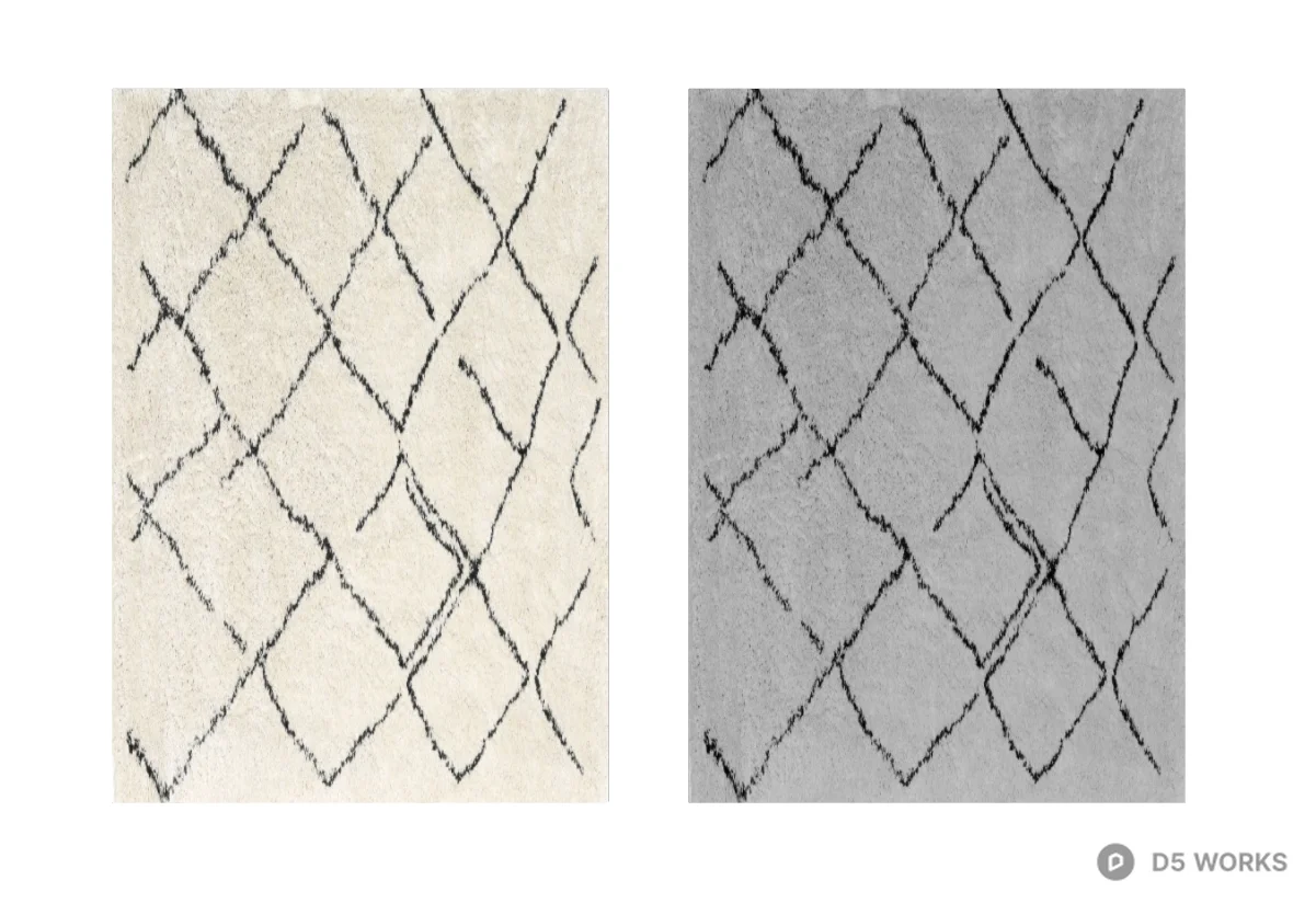 Minimalist Diamond Pattern Rug 3d model - Image 1