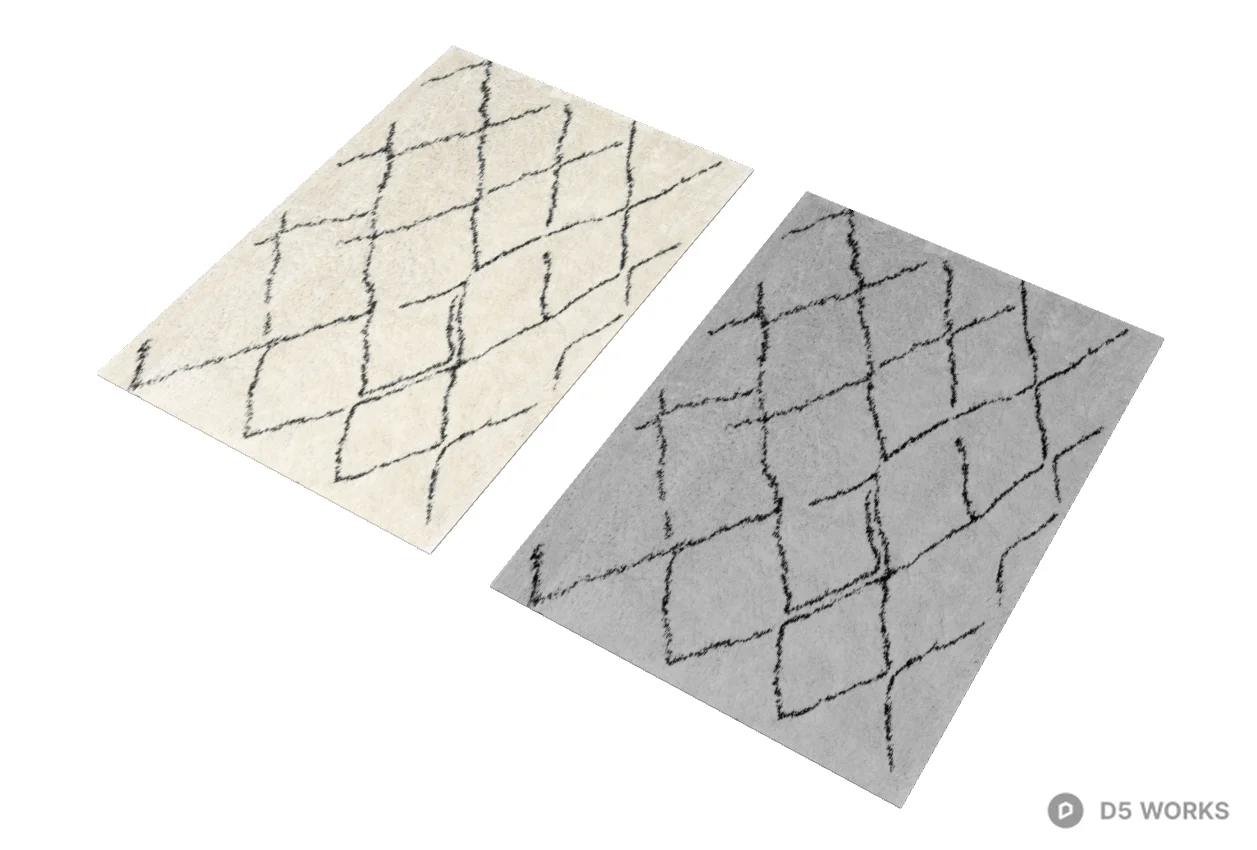 Minimalist Diamond Pattern Rug 3d model thumbnail 2
