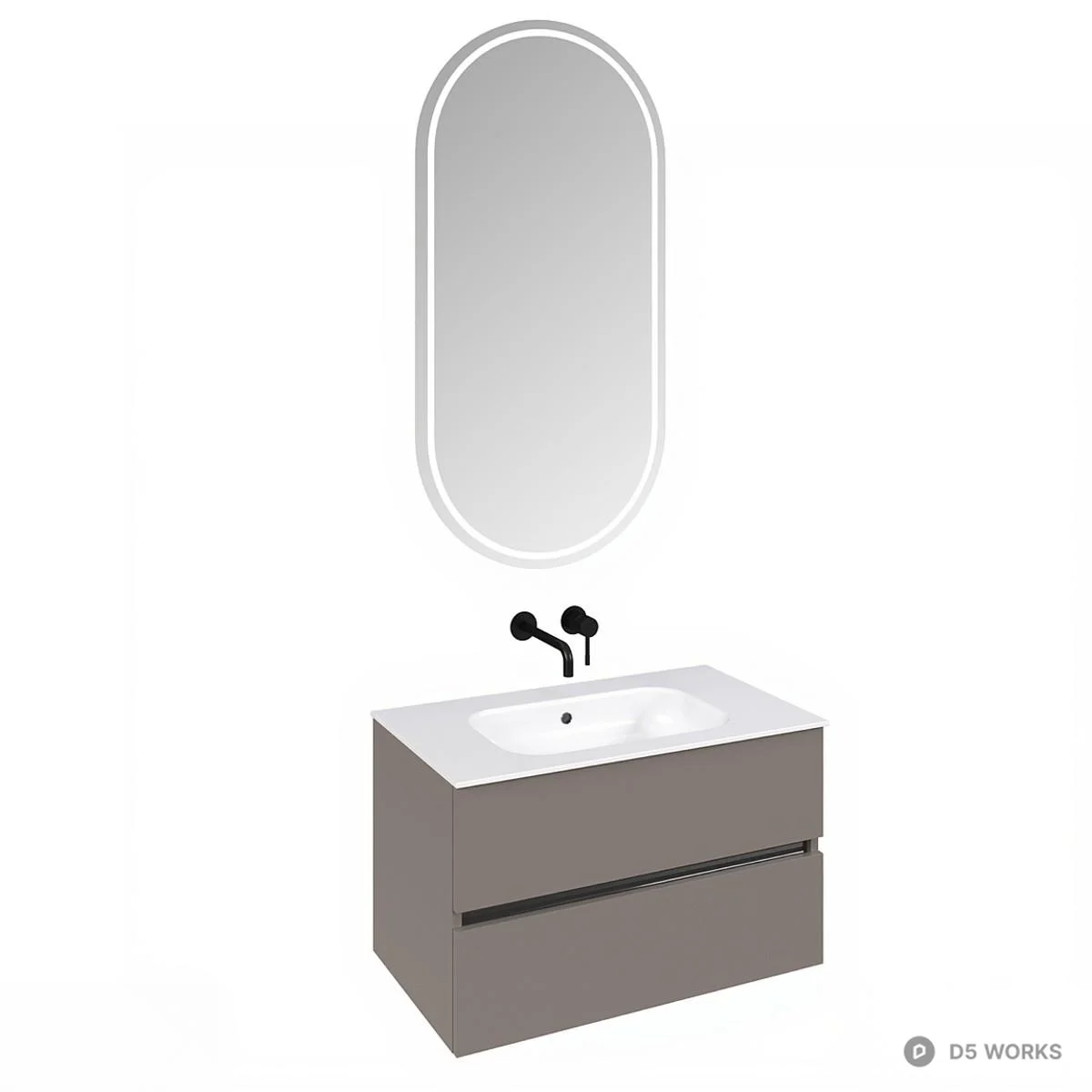 Modern Bathroom Vanity Set 3d model thumbnail 5