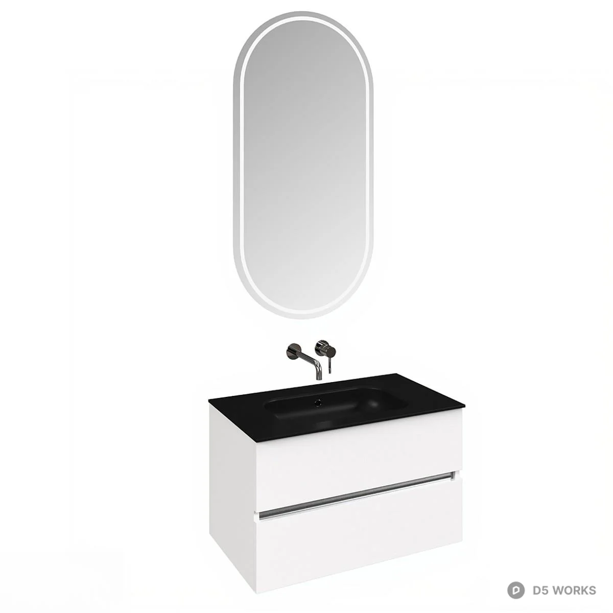 Modern Bathroom Vanity Set 3d model thumbnail 6