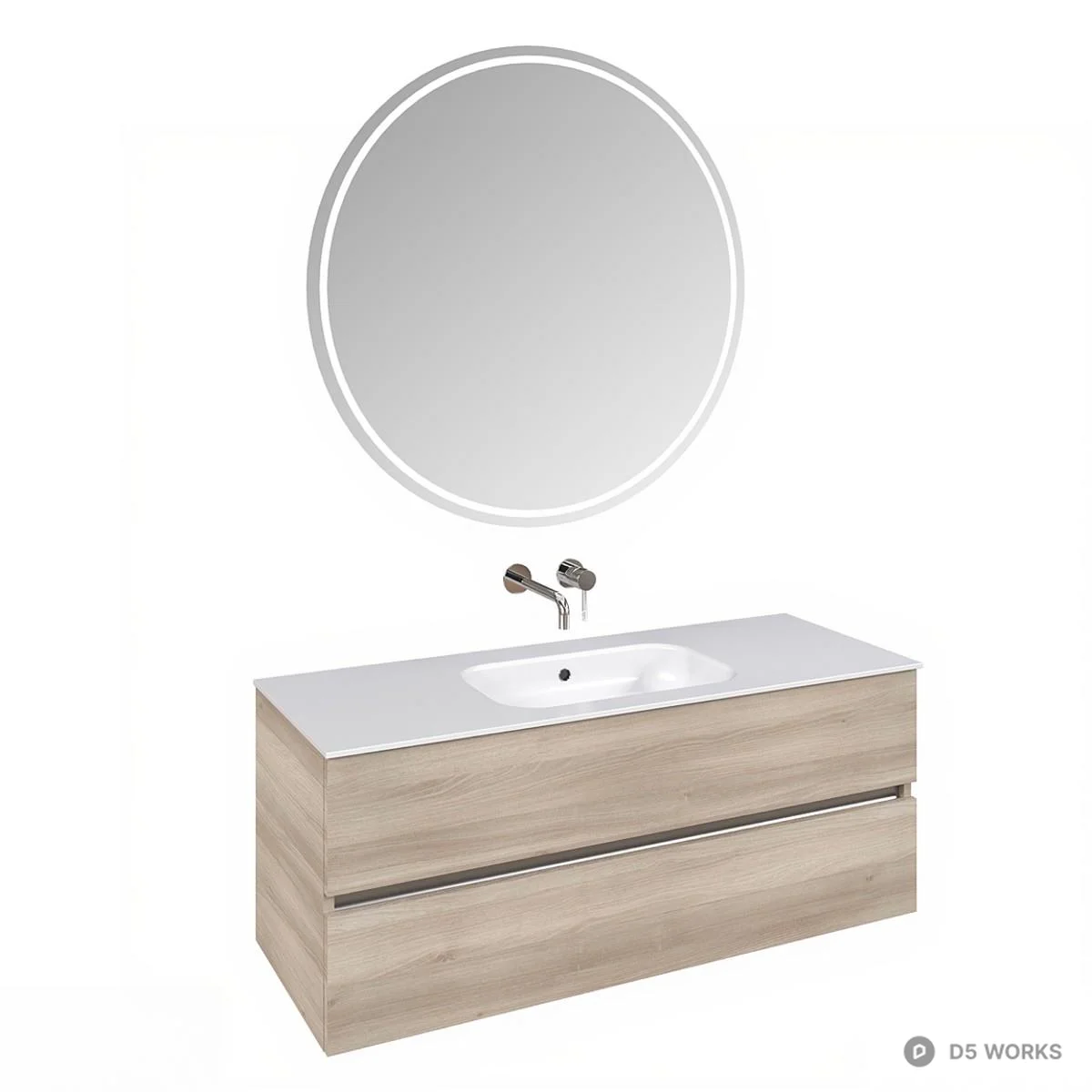Modern Bathroom Vanity Set 3d model thumbnail 4