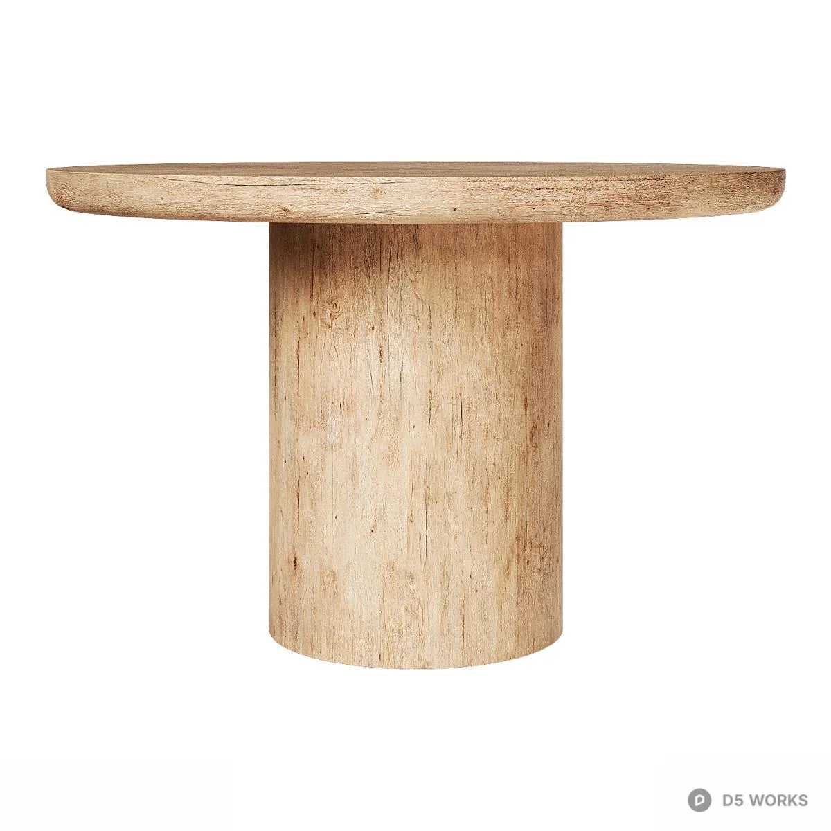 Solid Wood Pedestal Dining Table 3d model thumbnail 2