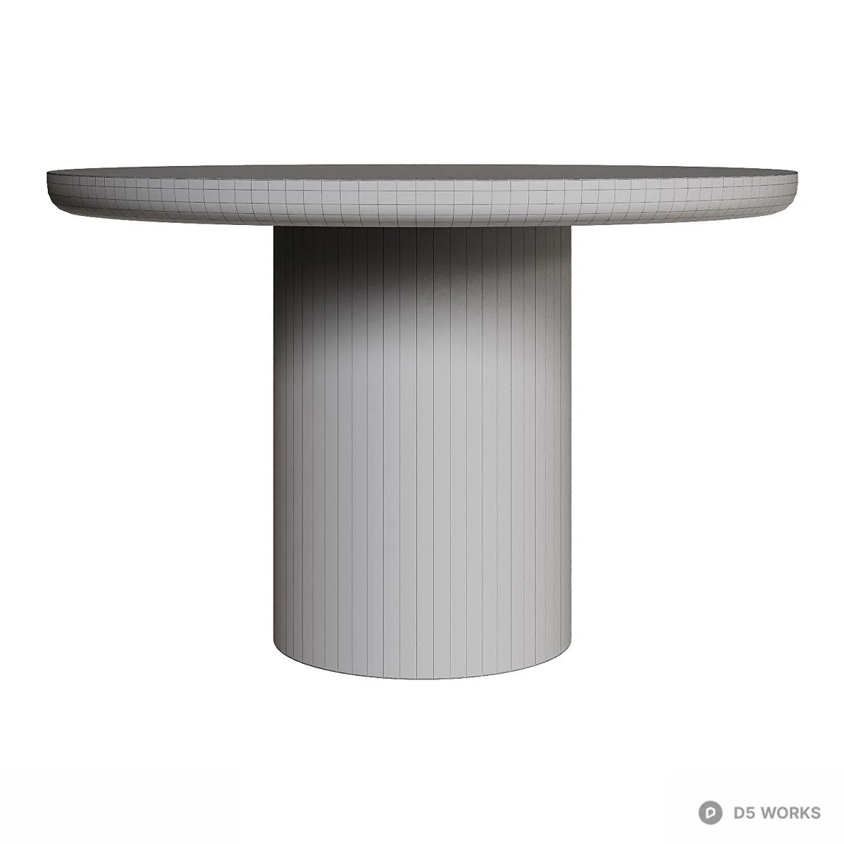 Solid Wood Pedestal Dining Table 3d model thumbnail 4