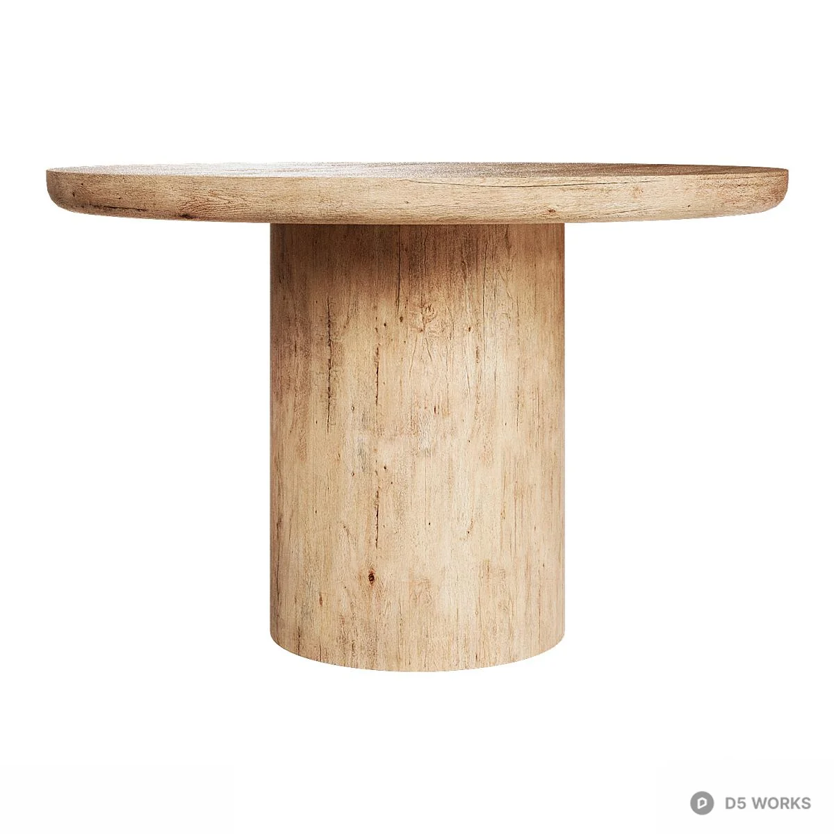 Solid Wood Pedestal Dining Table 3d model - Image 1