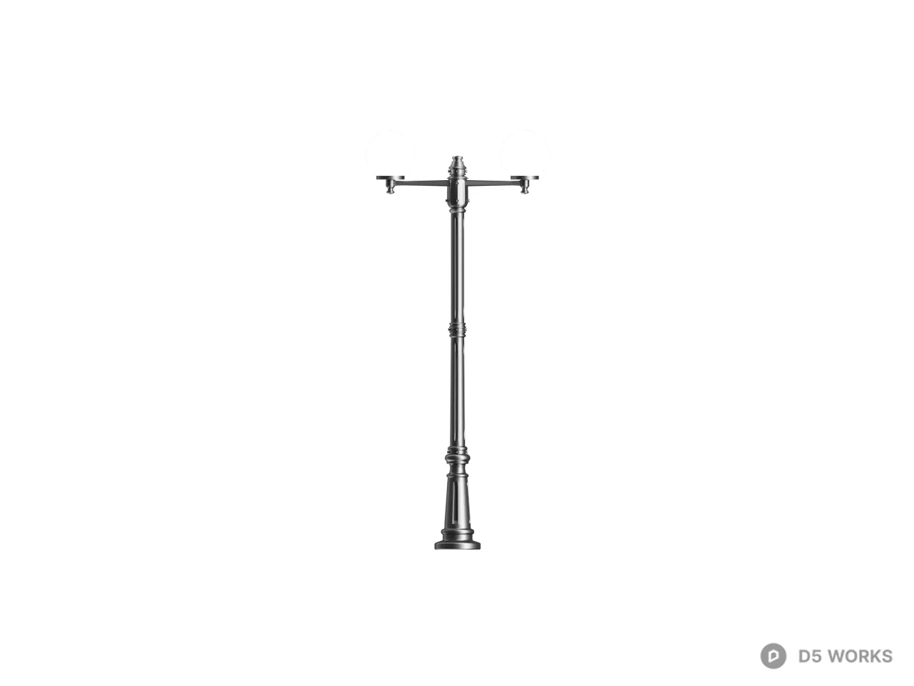 Classic Black Garden Lamp Post 3d model thumbnail 2