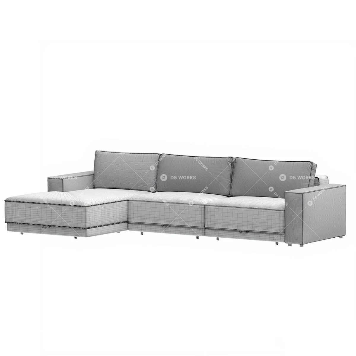 Modern Multi-seater Sofa 3d model thumbnail 3