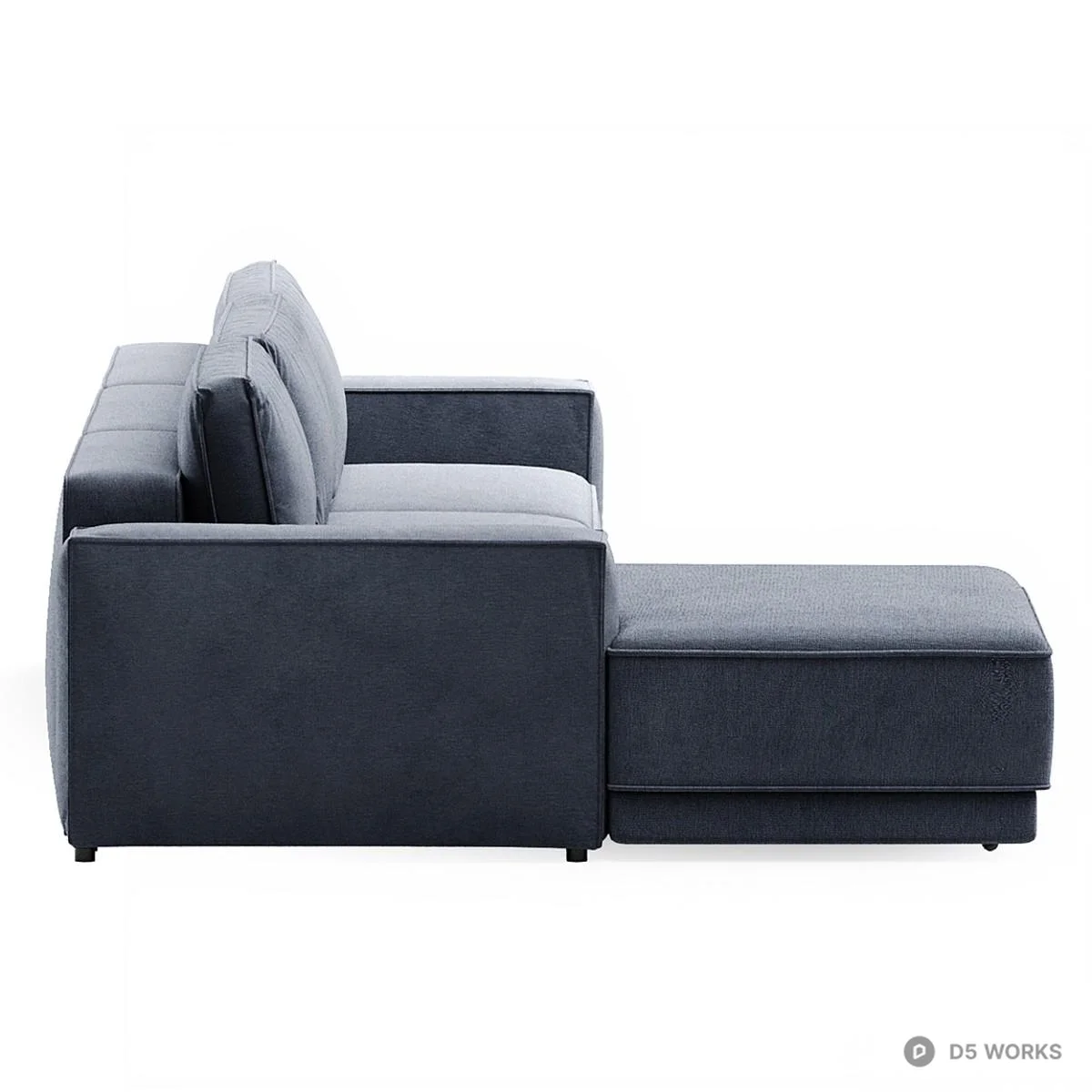 Modular Sectional Sofa In Dark Gray Velvet 3d model thumbnail 2