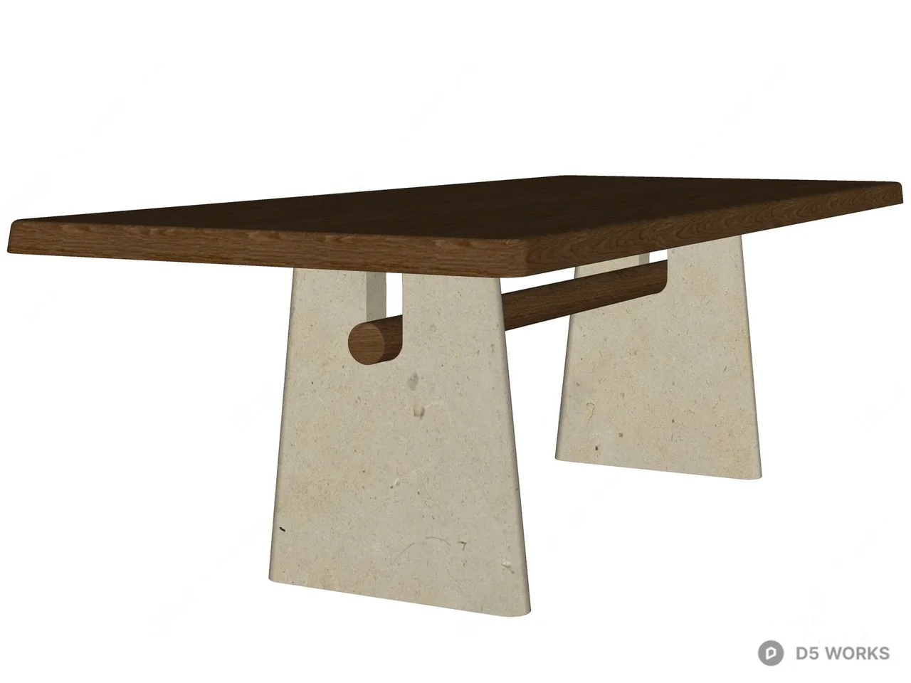Concrete Base Dining Table 3d model thumbnail 2
