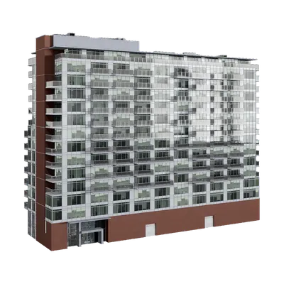 Commercial Integrated Residential Building 52M 3d model
