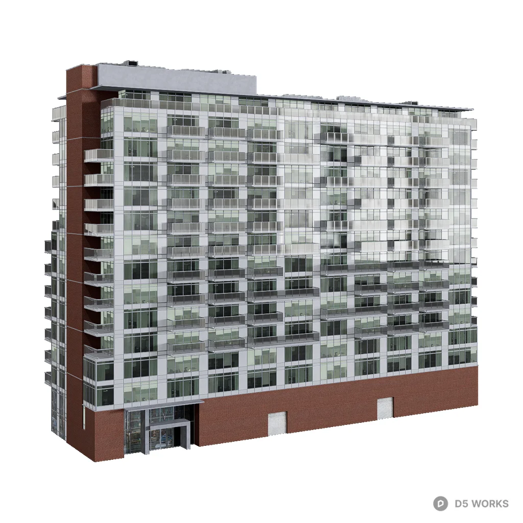 Commercial Integrated Residential Building 52M 3d model - Image 1