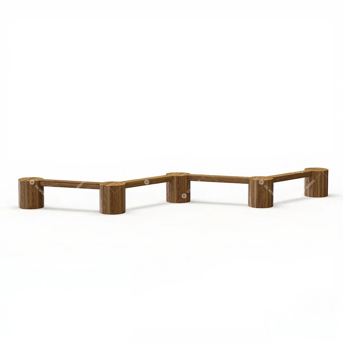 Wooden Outdoor Stool 3d model thumbnail 2
