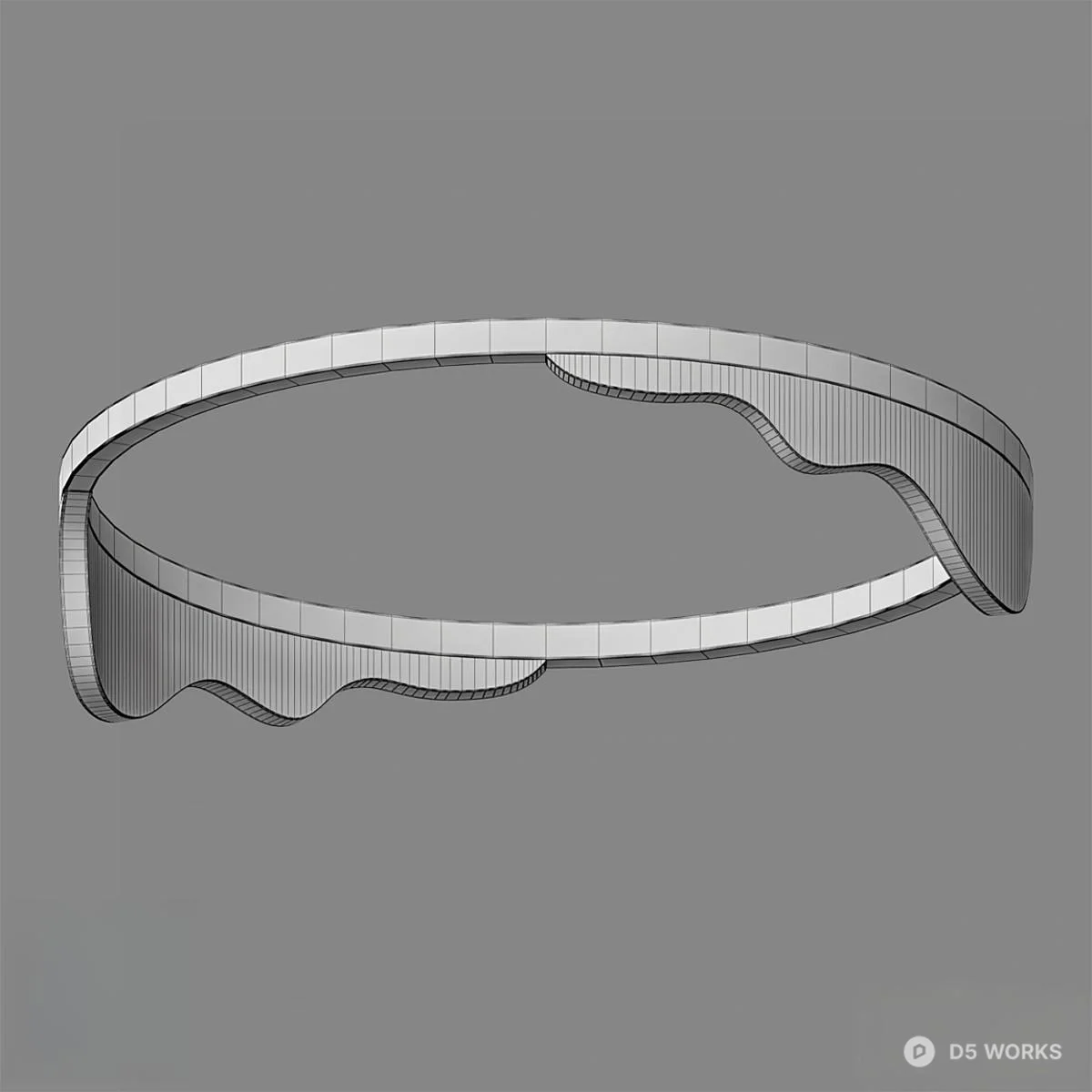 Modern Wave Design Ceiling Light 3d model thumbnail 2