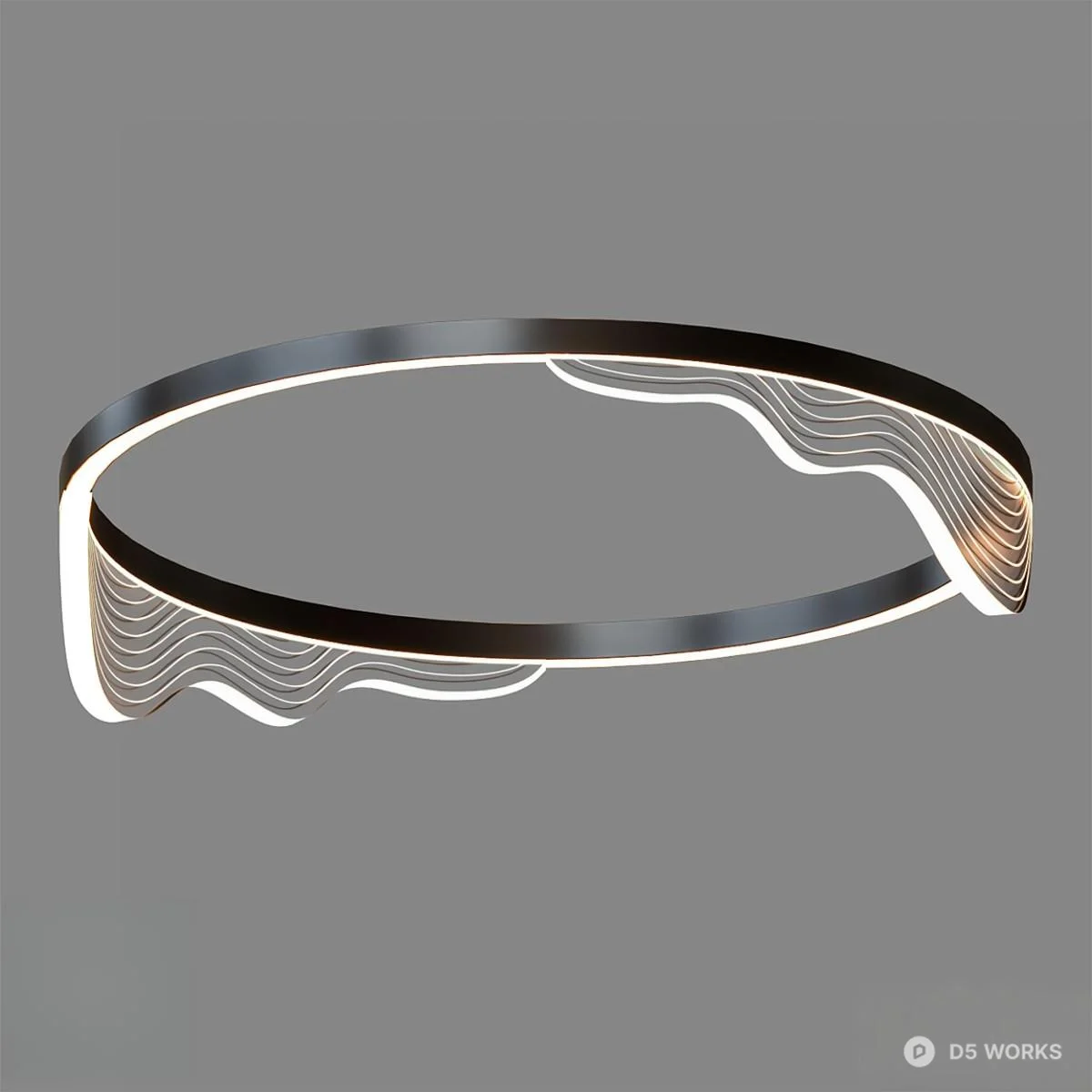 Modern Wave Design Ceiling Light 3d model - Image 1