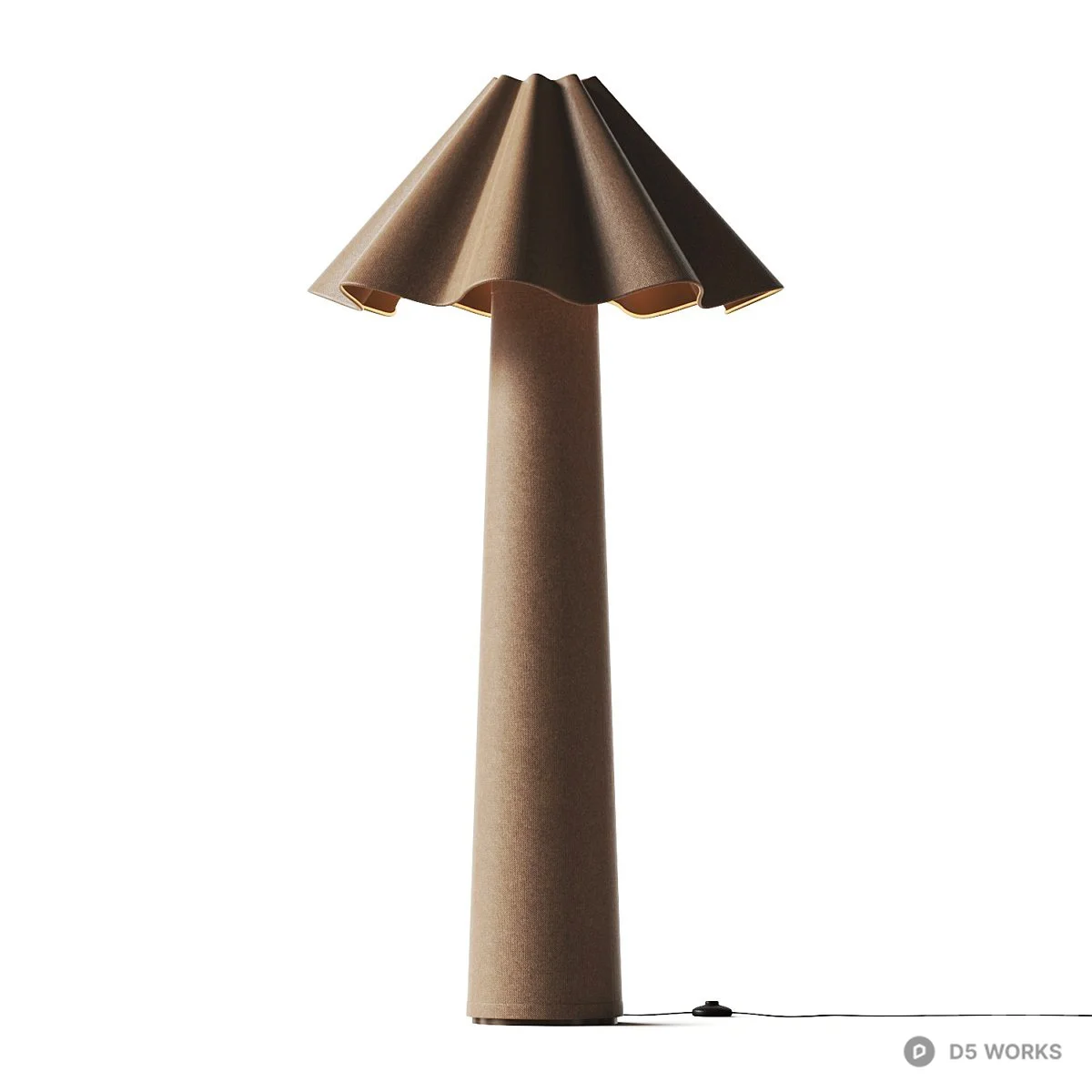 Pleated Fabric Floor Lamp 3d model thumbnail 2
