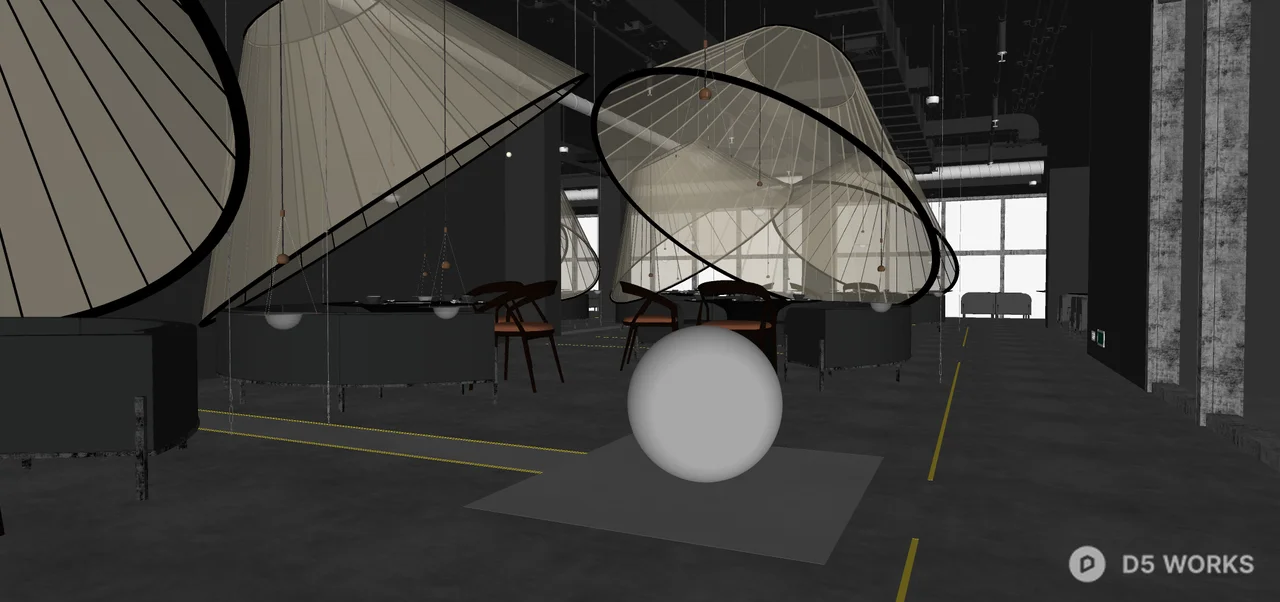 Modern Industrial Restaurant Space 3d model thumbnail 2